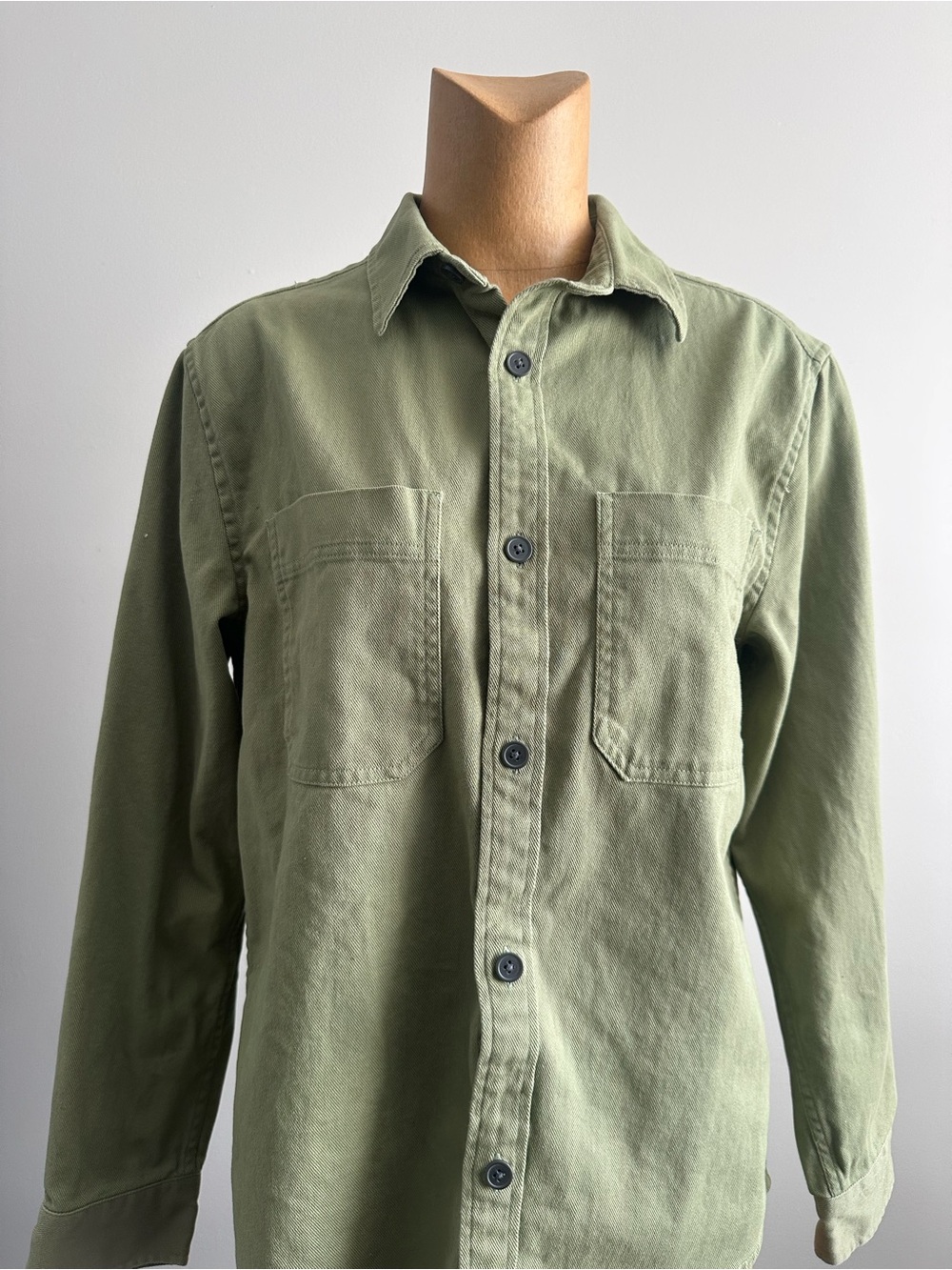 Olive green button up shirt